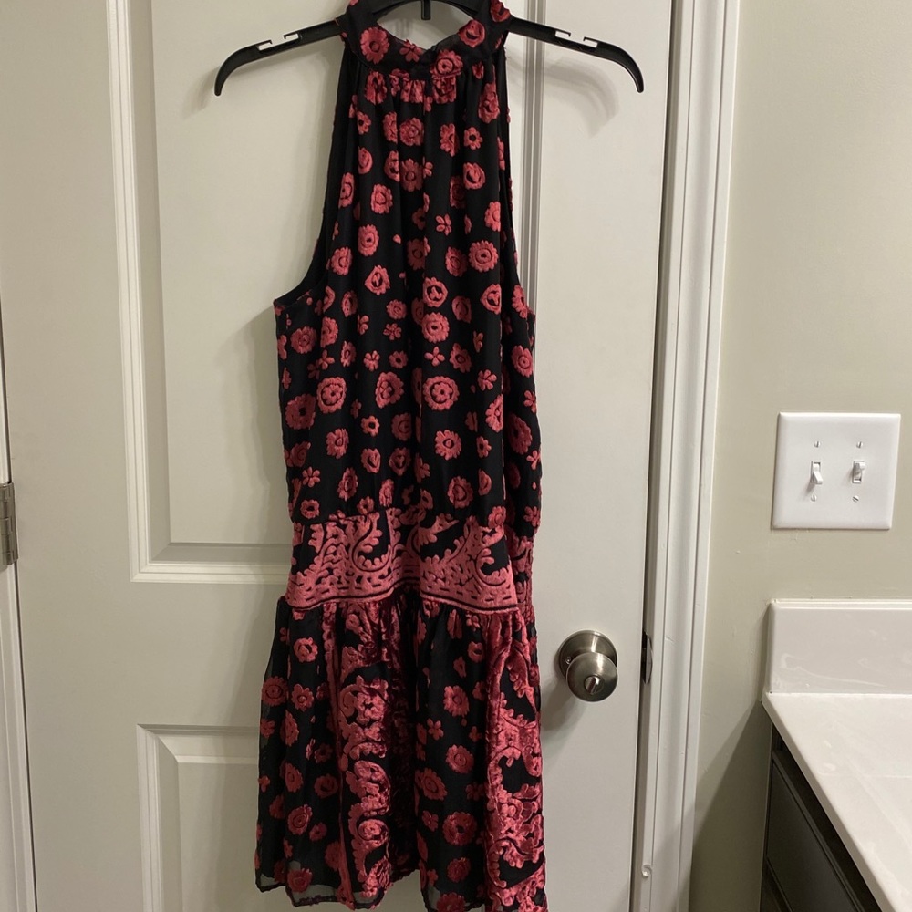 Ramy Brook "Naima" velvet burnout cocktail dress. - Picture 3 of 16